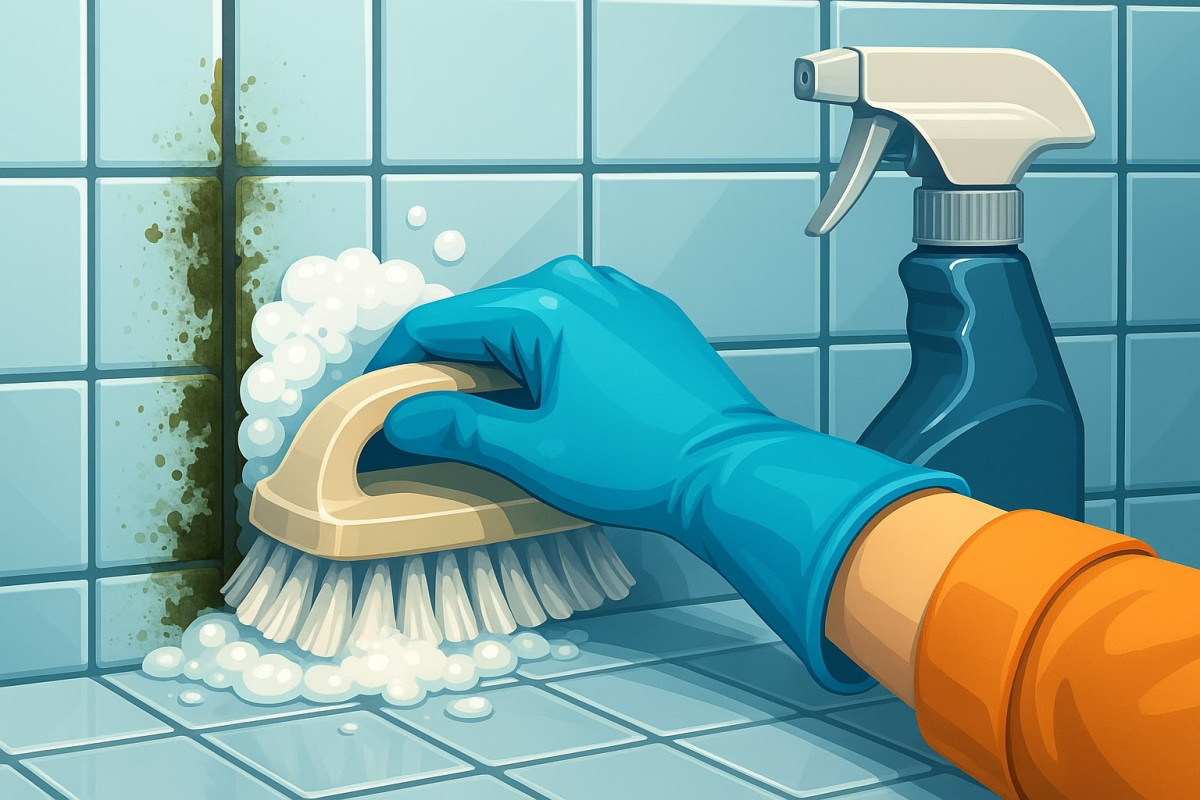 Як очистити плитку у ванній від цвілі
