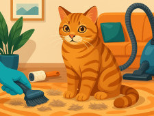 Як швидко прибрати шерсть тварин з килима