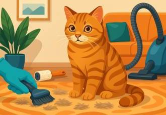 Як швидко прибрати шерсть тварин з килима