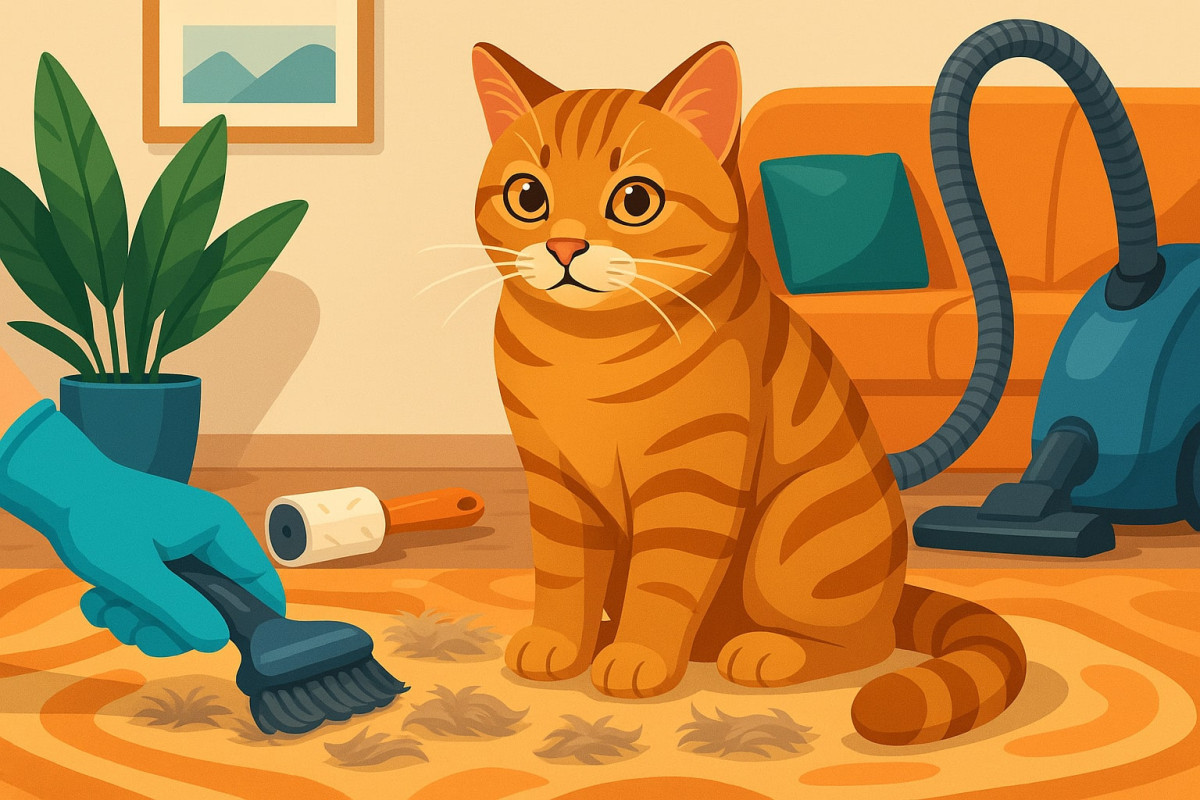 Як швидко прибрати шерсть тварин з килима