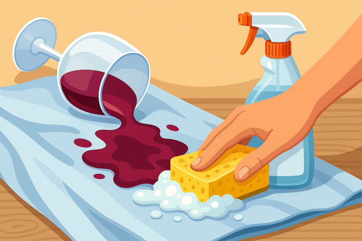 Як вивести плями від червоного вина з тканини