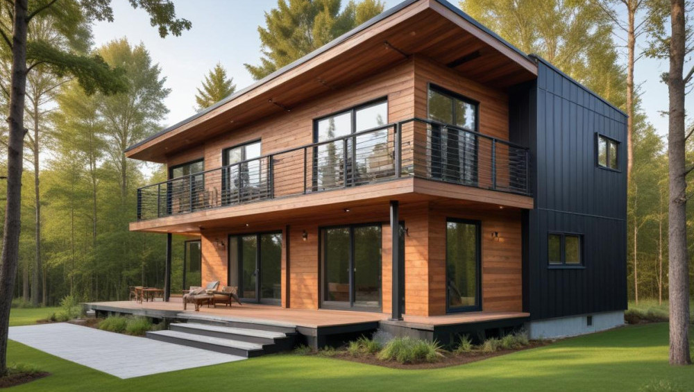 Имитация блок-хауса в фасаде здания VS металлический сайдинг: что же выбрать