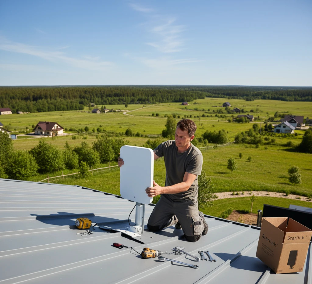 Процесс установки Старлинк третьего поколения