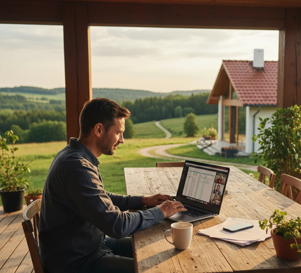 Работа через Старлинк в загородном доме